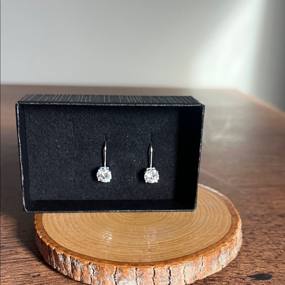 Moissanite 2 ct Silver 925 Crystal Drop Earrings